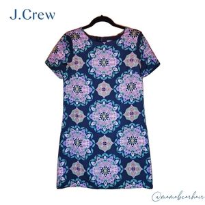J. Crew Dress Navy Kaleidoscope Print Women's 4P 4 Petite